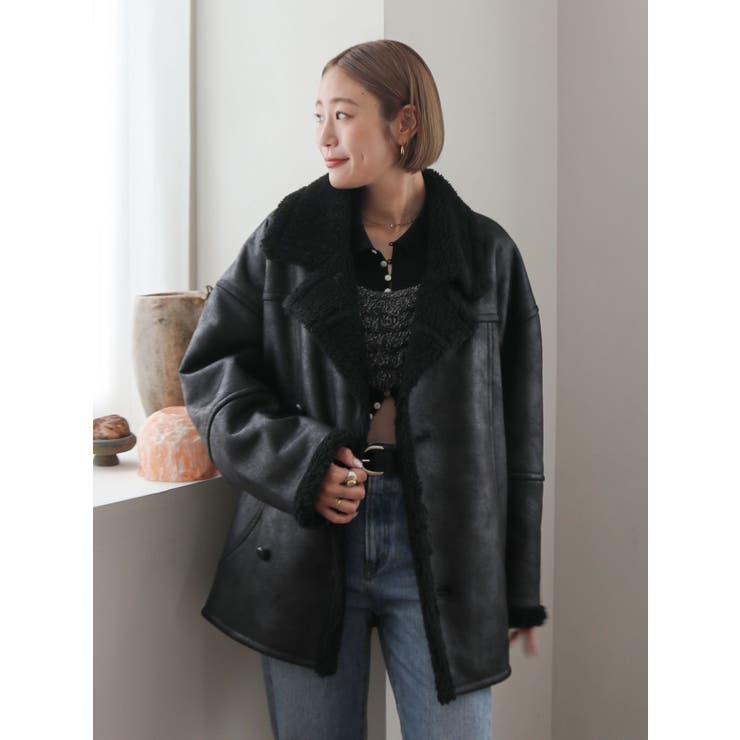 フェイクムートンルーズブルゾン | Ungrid | 詳細画像29 