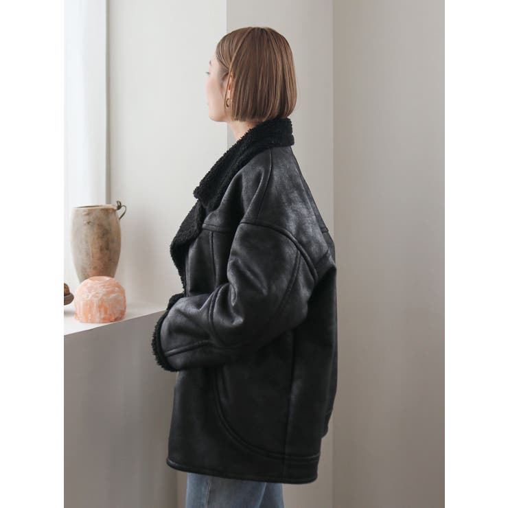 フェイクムートンルーズブルゾン | Ungrid | 詳細画像30 