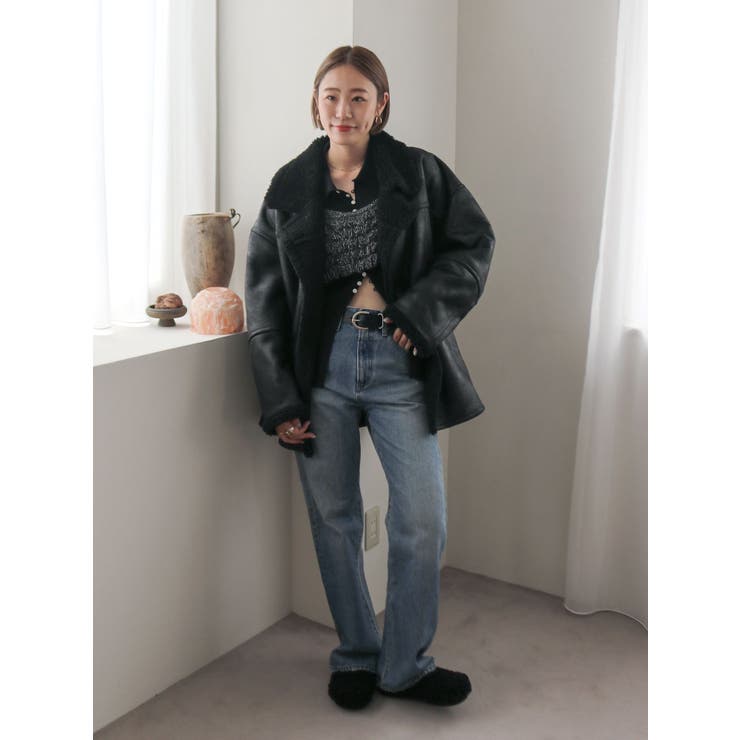 フェイクムートンルーズブルゾン | Ungrid | 詳細画像32 