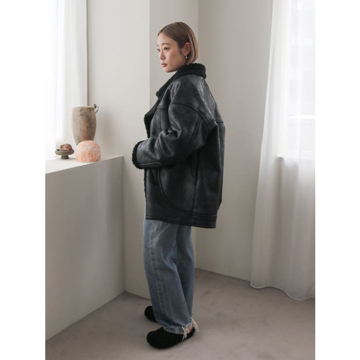 フェイクムートンルーズブルゾン | Ungrid | 詳細画像33 