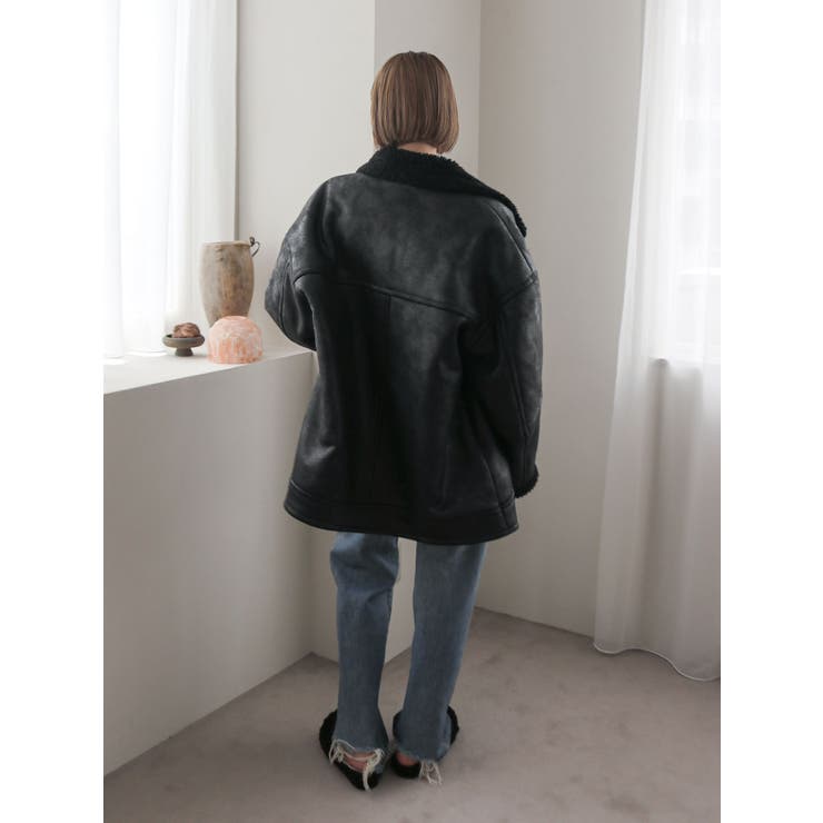 フェイクムートンルーズブルゾン | Ungrid | 詳細画像34 