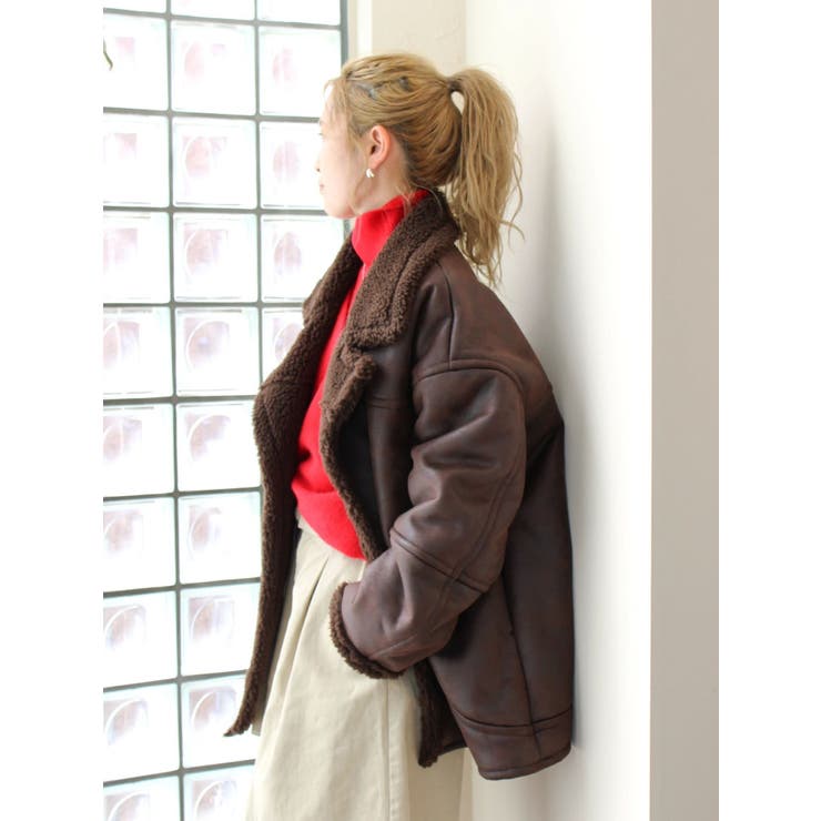 フェイクムートンルーズブルゾン | Ungrid | 詳細画像36 