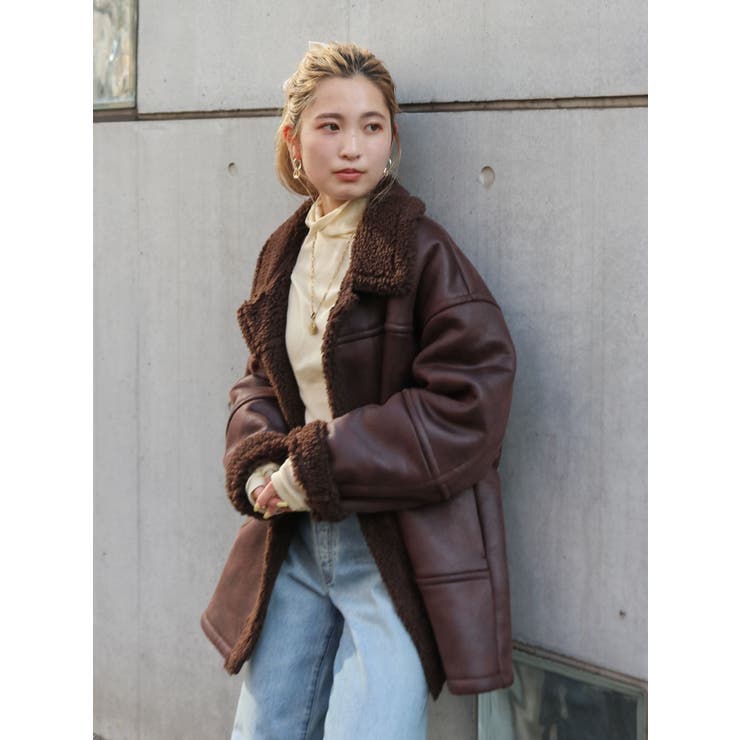 フェイクムートンルーズブルゾン | Ungrid | 詳細画像38 