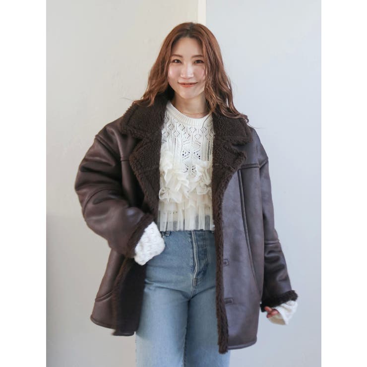 フェイクムートンルーズブルゾン | Ungrid | 詳細画像44 