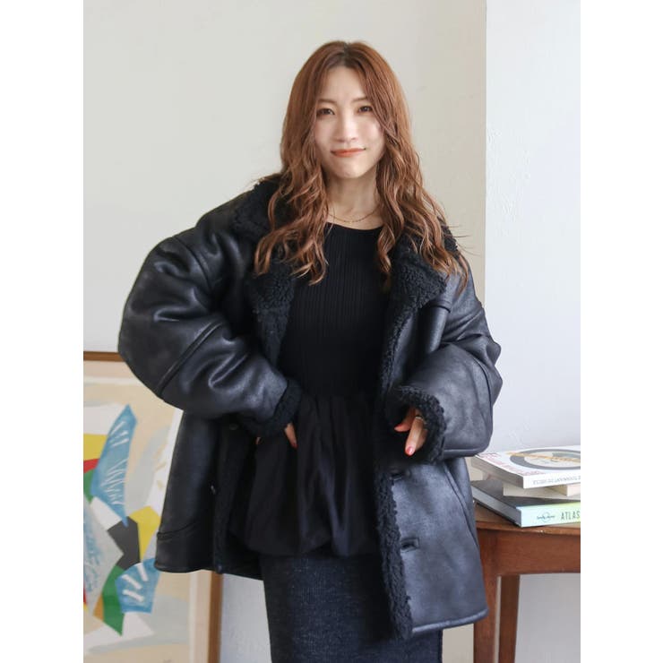 フェイクムートンルーズブルゾン | Ungrid | 詳細画像47 