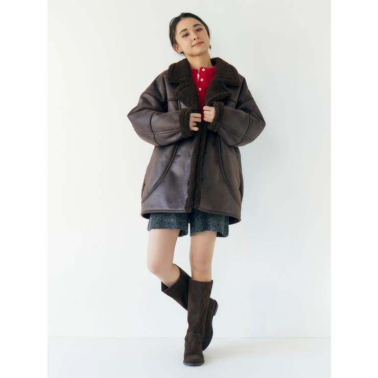 フェイクムートンルーズブルゾン | Ungrid | 詳細画像7 