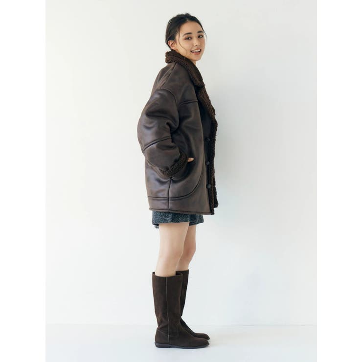 フェイクムートンルーズブルゾン | Ungrid | 詳細画像8 