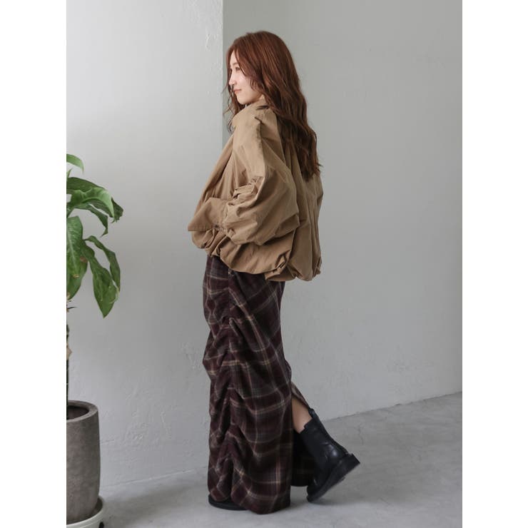 シャーリングデザインチェックワンピース | Ungrid | 詳細画像12 