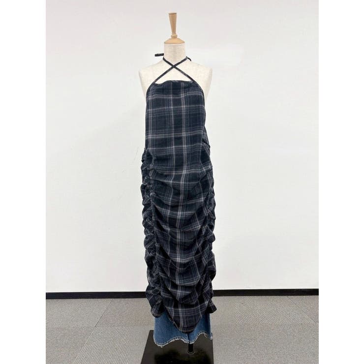 シャーリングデザインチェックワンピース | Ungrid | 詳細画像5 