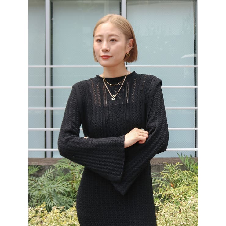 透かし編みニットワンピース | Ungrid | 詳細画像13 