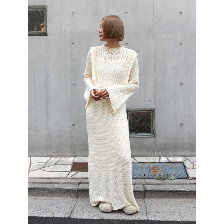 透かし編みニットワンピース | Ungrid | 詳細画像15 