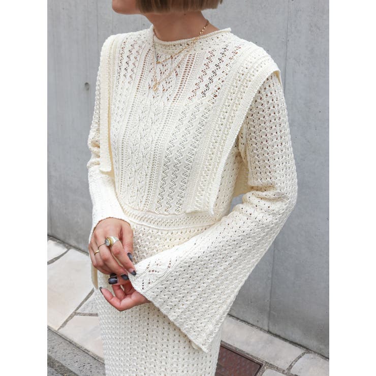 透かし編みニットワンピース | Ungrid | 詳細画像18 