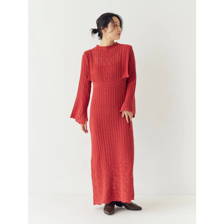 透かし編みニットワンピース | Ungrid | 詳細画像3 