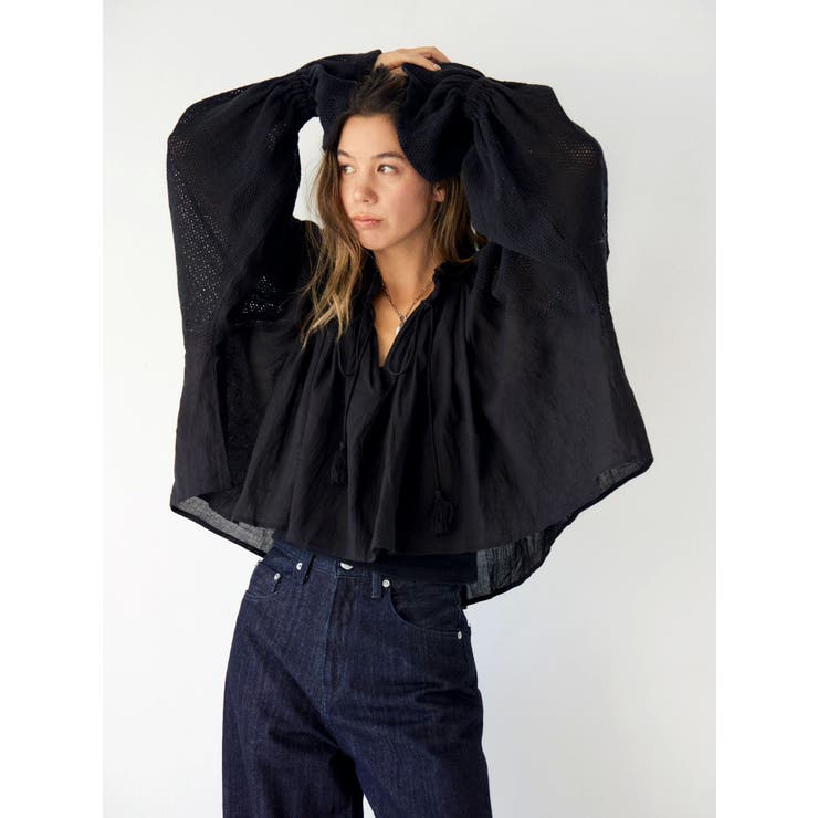 メッシュコンビショートブラウス | Ungrid | 詳細画像10 