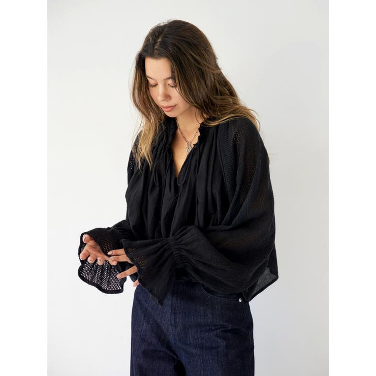 メッシュコンビショートブラウス | Ungrid | 詳細画像11 