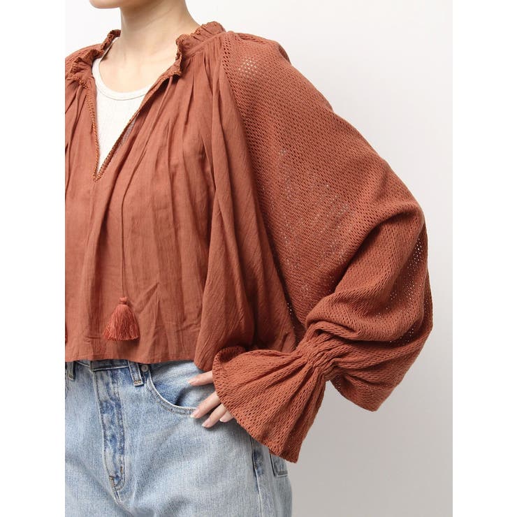 メッシュコンビショートブラウス | Ungrid | 詳細画像32 