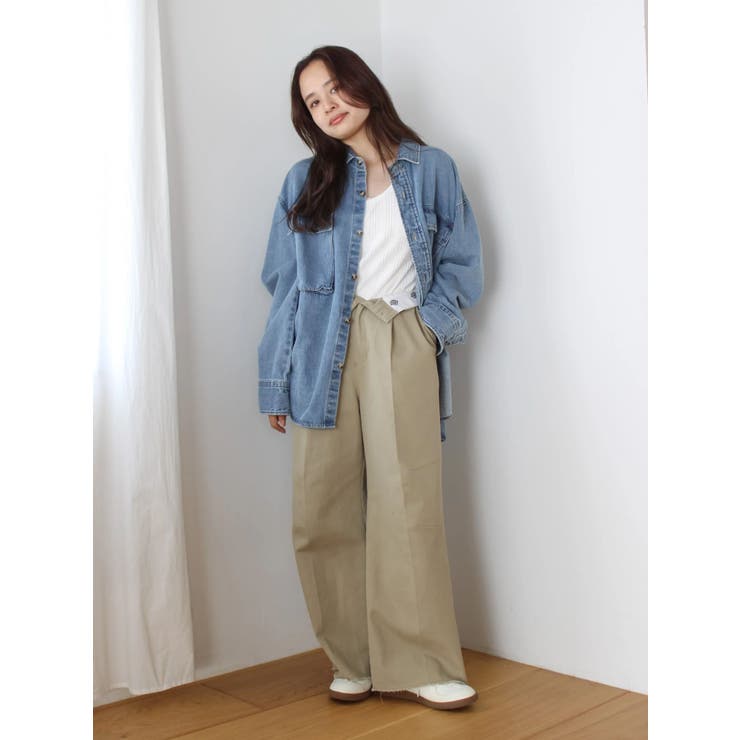 Ungrid ルーズロングデニムシャツ Ungrid ルーズロングデニムシャツ（ブルー） -靴＆ファッション通販