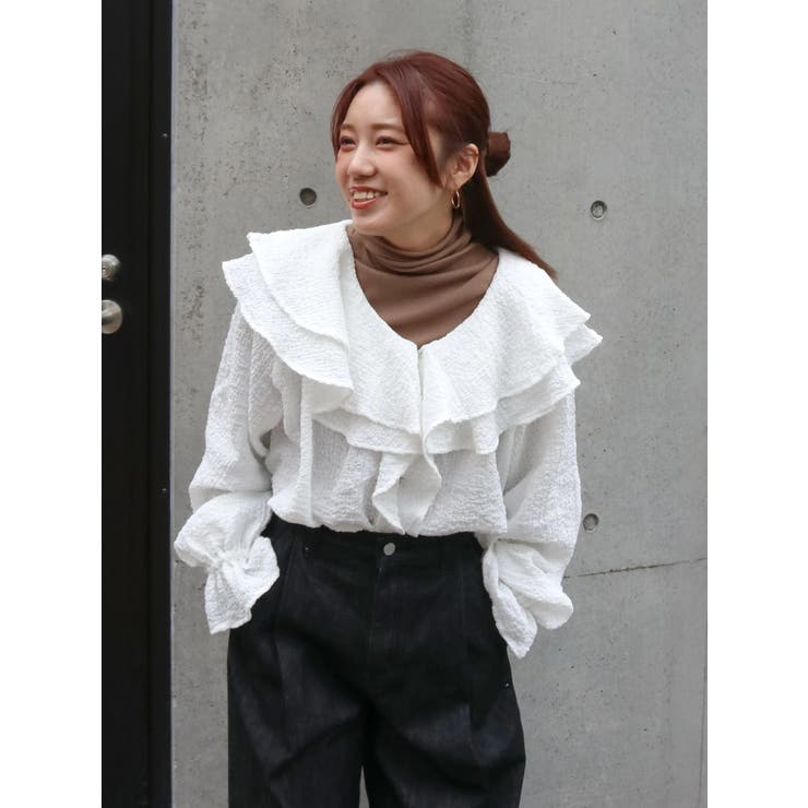 オフホワイト | フリルデザインブラウス | Ungrid