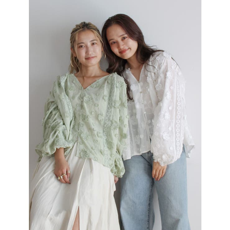 スリーブボリュームジャカードブラウス | Ungrid | 詳細画像29 