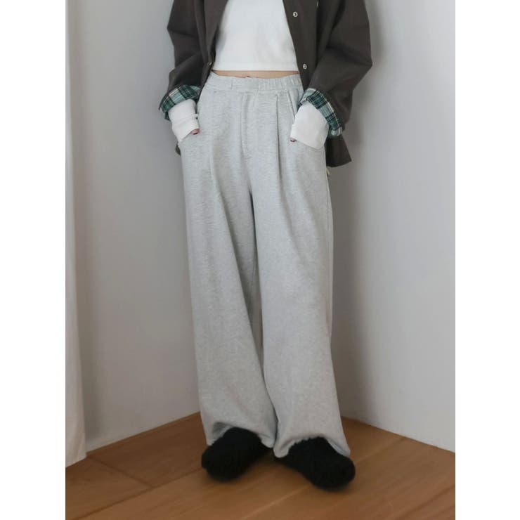 ライトグレー | スウェットタックパンツ | Ungrid