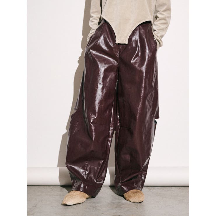 【Htage】フェイクレザータックカーブパンツ | Ungrid | 詳細画像12 