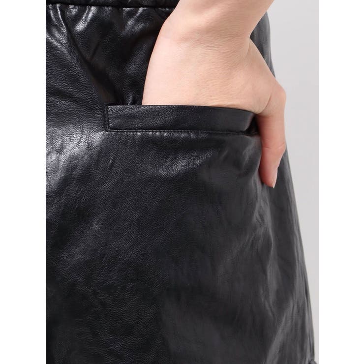 【Htage】フェイクレザータックカーブパンツ | Ungrid | 詳細画像17 