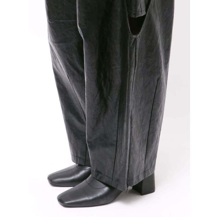 【Htage】フェイクレザータックカーブパンツ | Ungrid | 詳細画像19 