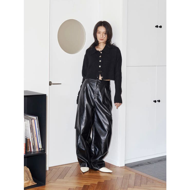 【Htage】フェイクレザータックカーブパンツ | Ungrid | 詳細画像6 