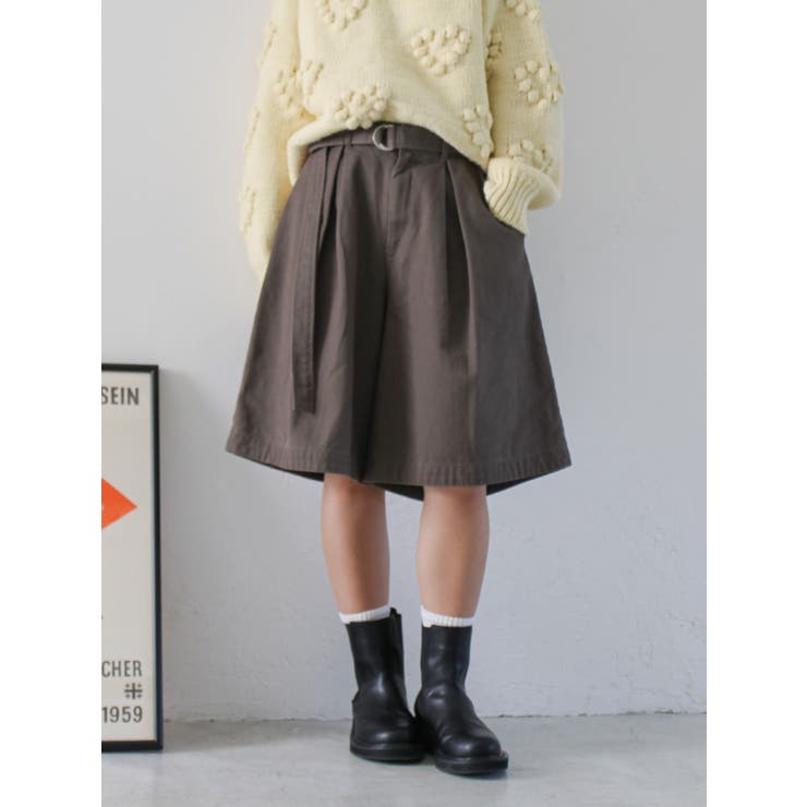 ワイドシルエットチノハーフパンツ | Ungrid | 詳細画像1 