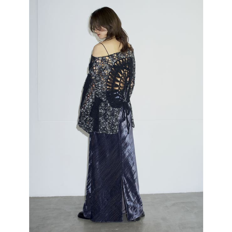 【Htage】ラップデザインベロアスカート | Ungrid | 詳細画像12 