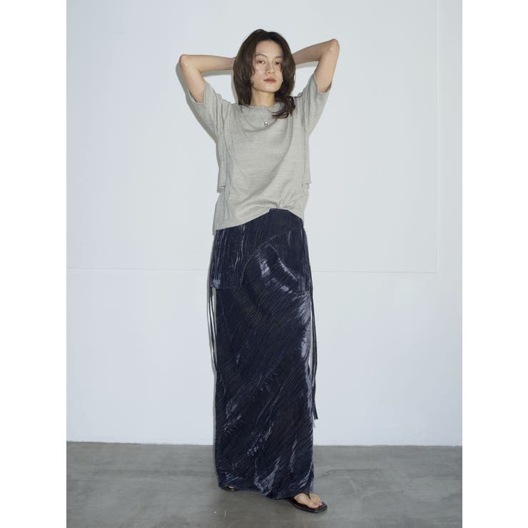 【Htage】ラップデザインベロアスカート | Ungrid | 詳細画像13 