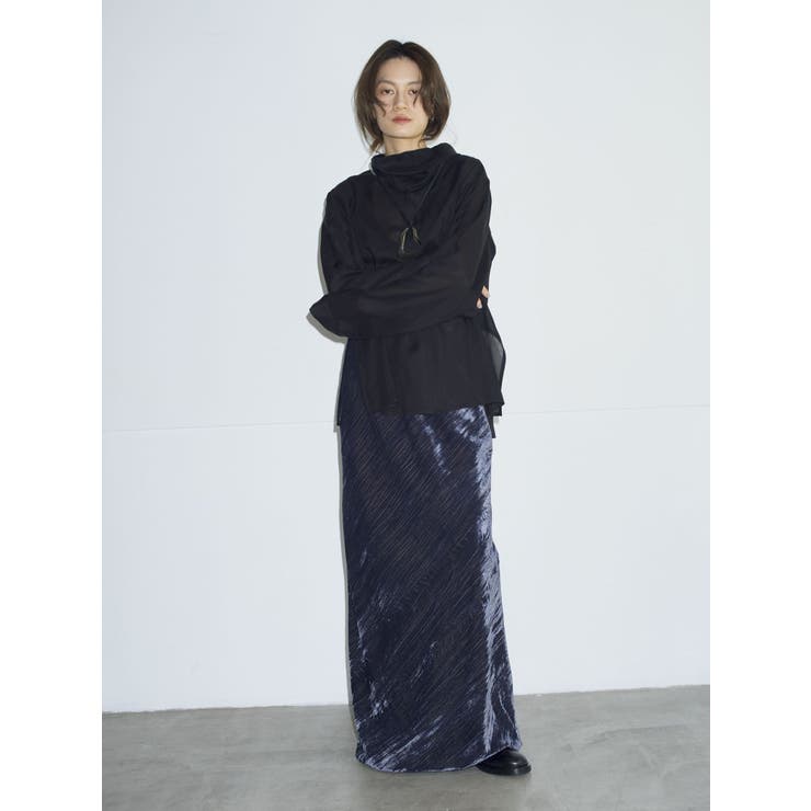 【Htage】ラップデザインベロアスカート | Ungrid | 詳細画像16 