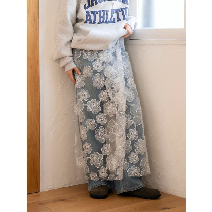 レースデザインスリットスカート | Ungrid | 詳細画像9 