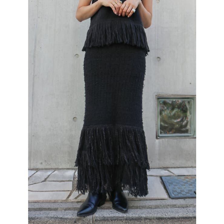 フリンジニットスカート | Ungrid | 詳細画像2 