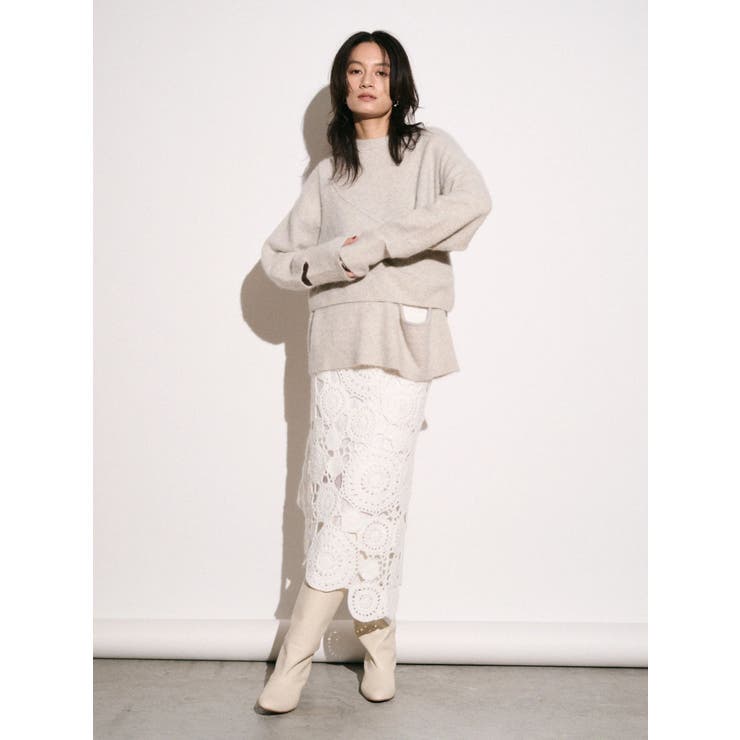 【Htage】モールヤーンアシメニットスカート | Ungrid | 詳細画像11 