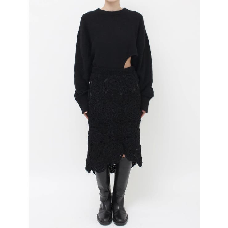 【Htage】モールヤーンアシメニットスカート | Ungrid | 詳細画像18 