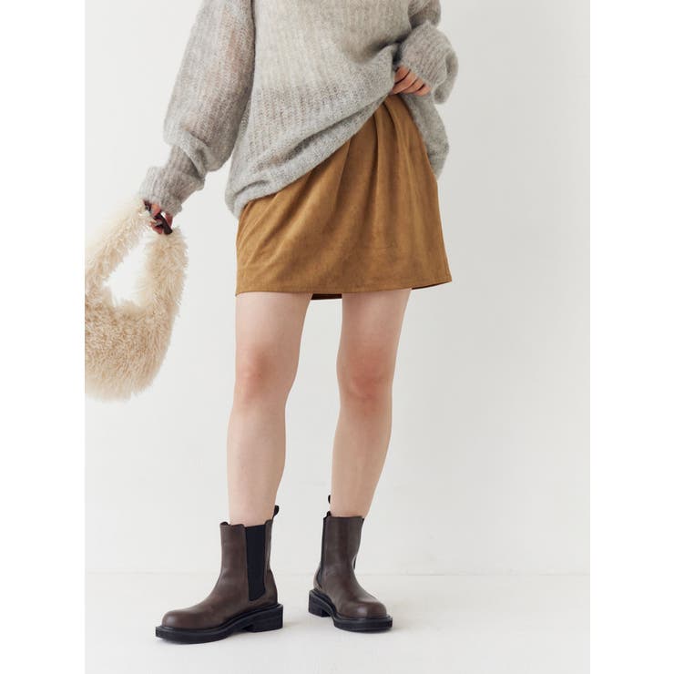 ベージュ | フェイクスウェードミニスカート | Ungrid