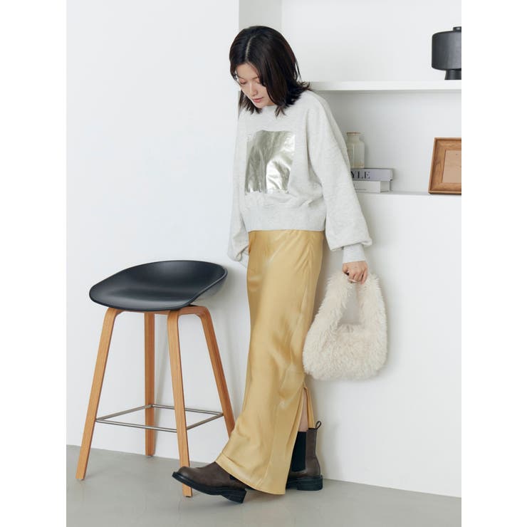サテンフレアスカート | Ungrid | 詳細画像11 