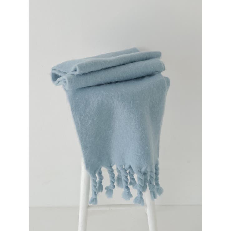 ブルー | 起毛大判ニットマフラー | Ungrid