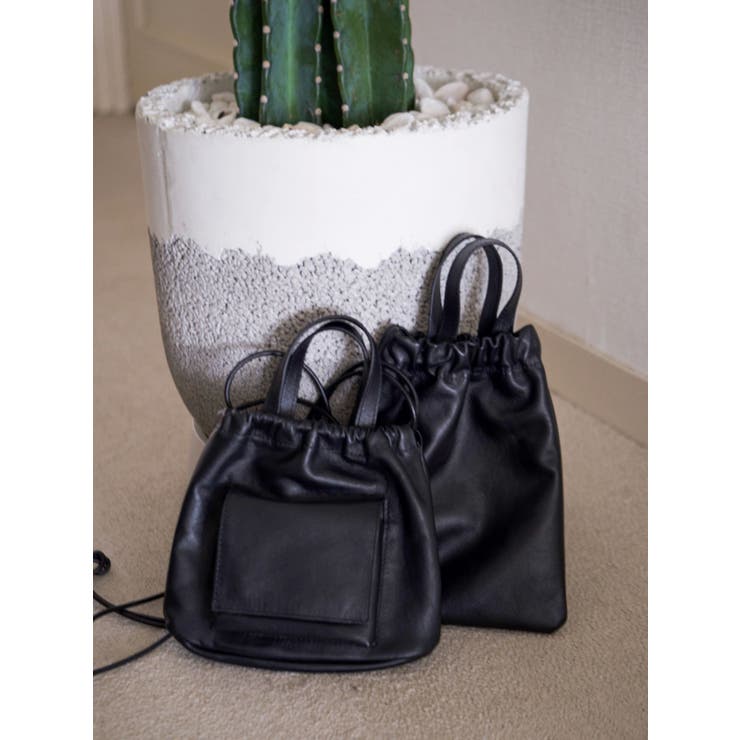 スクエアショルダーレザーバッグ | Ungrid | 詳細画像3 