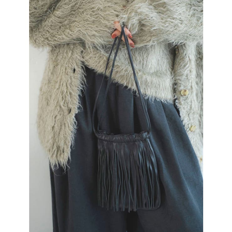 フリンジデザインレザーショルダーバッグ | Ungrid | 詳細画像2 