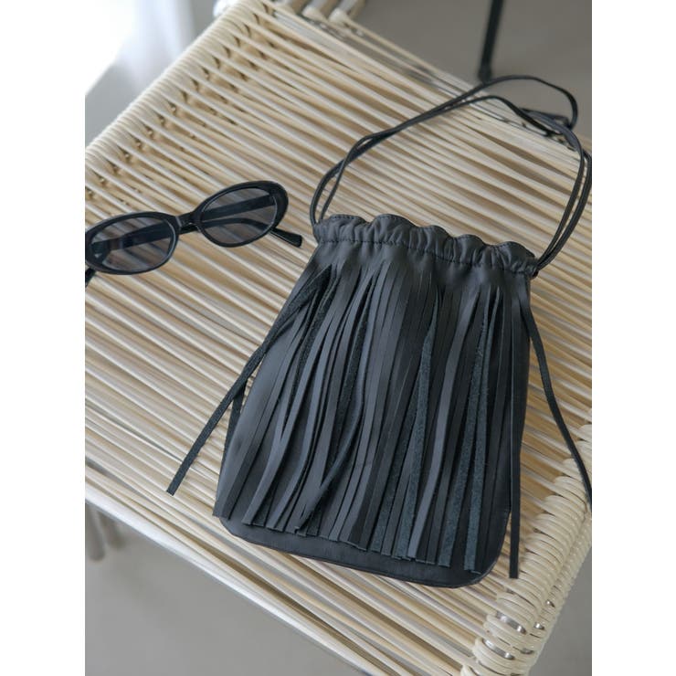 フリンジデザインレザーショルダーバッグ | Ungrid | 詳細画像6 