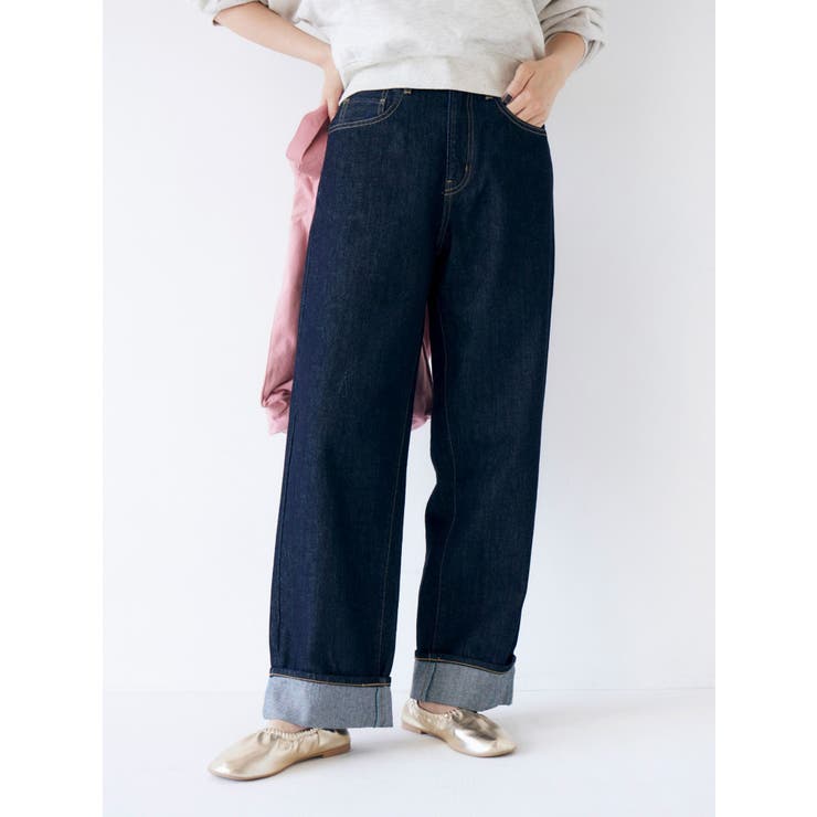 インディゴ | 【WEB限定】ロールアップカーブデニム | Ungrid