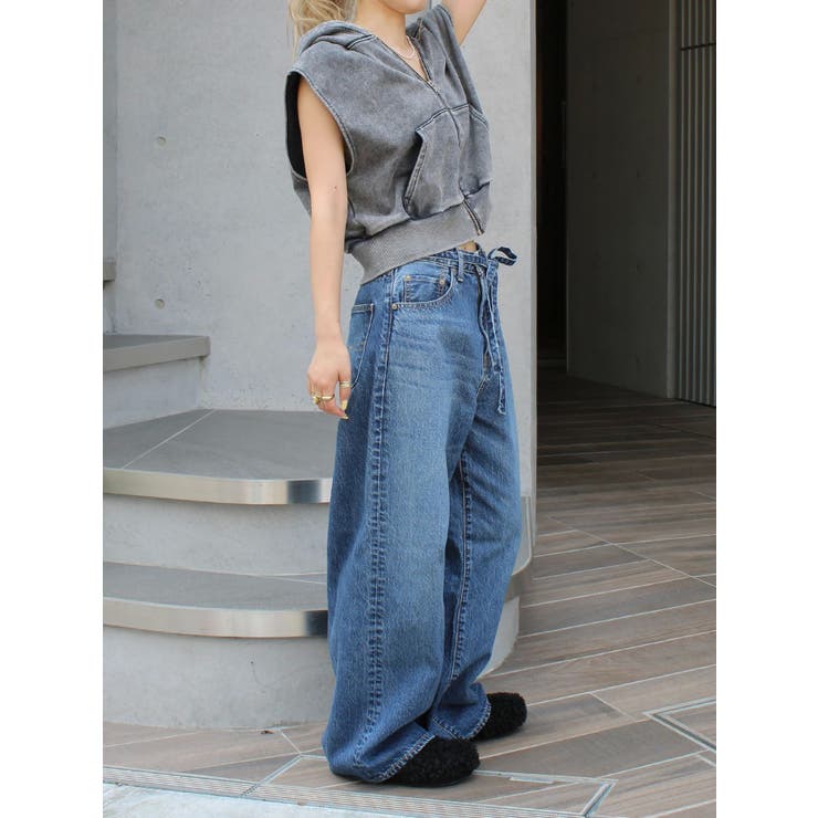 百田夏菜子コラボ】レースコンビルーズデニム[品番：MKSW0066046