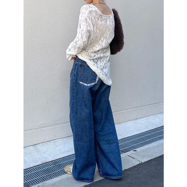 百田夏菜子コラボ】レースコンビルーズデニム[品番：MKSW0066046