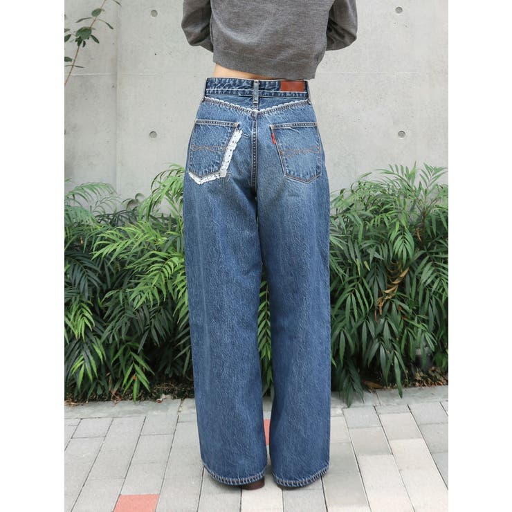 百田夏菜子コラボ】レースコンビルーズデニム[品番：MKSW0066046