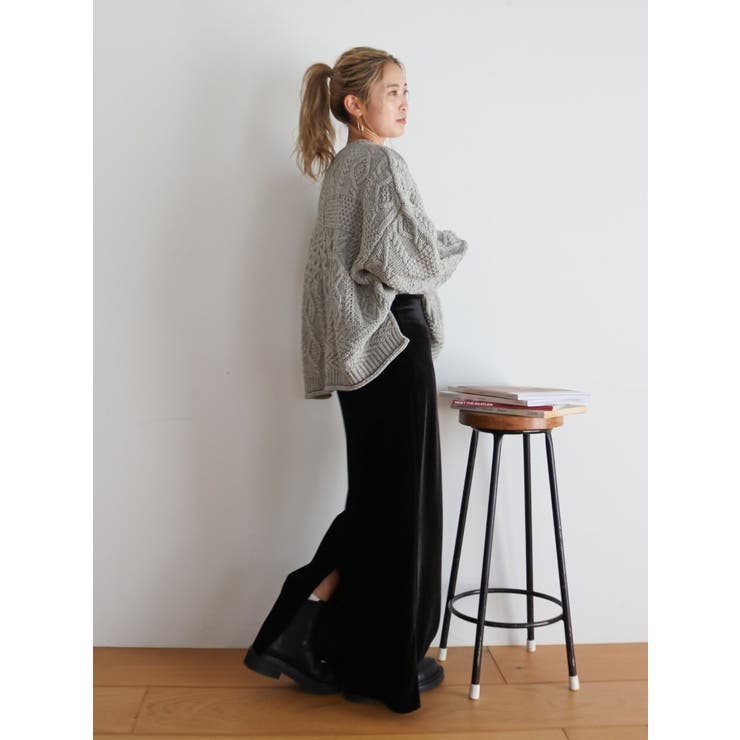 【WEB限定】パッチワークケーブルニット | Ungrid | 詳細画像27 
