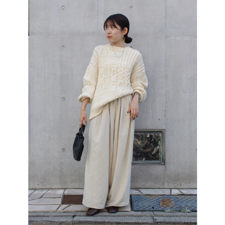 【WEB限定】パッチワークケーブルニット | Ungrid | 詳細画像32 