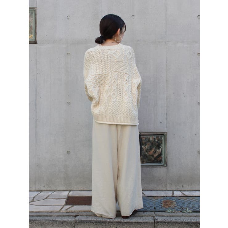 【WEB限定】パッチワークケーブルニット | Ungrid | 詳細画像34 