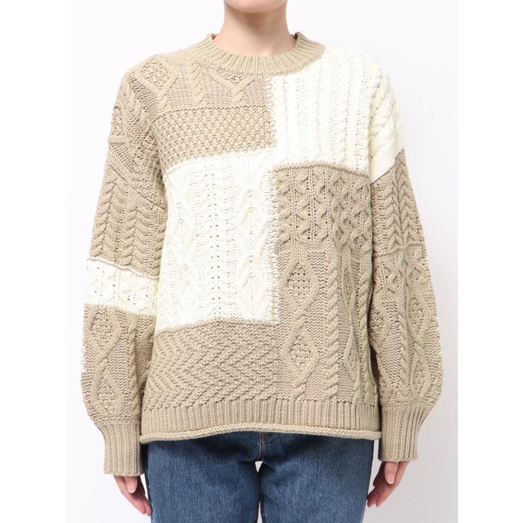 【WEB限定】パッチワークケーブルニット | Ungrid | 詳細画像35 